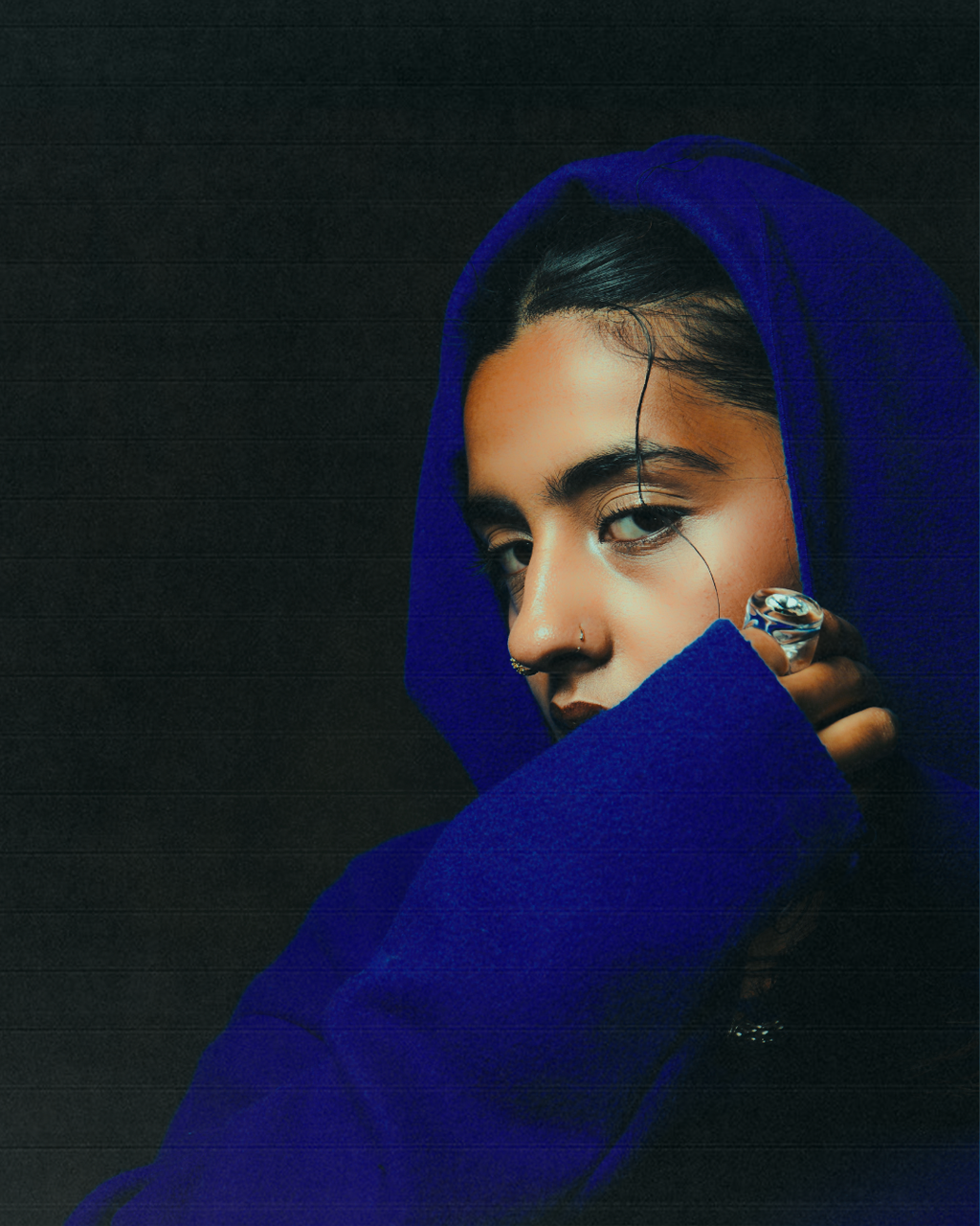 Cobalt fringe hoodie