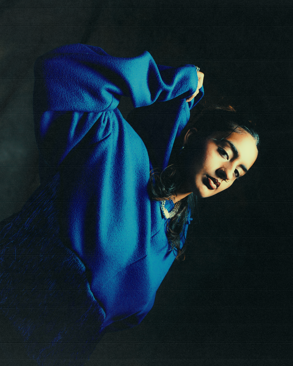 Cobalt fringe hoodie